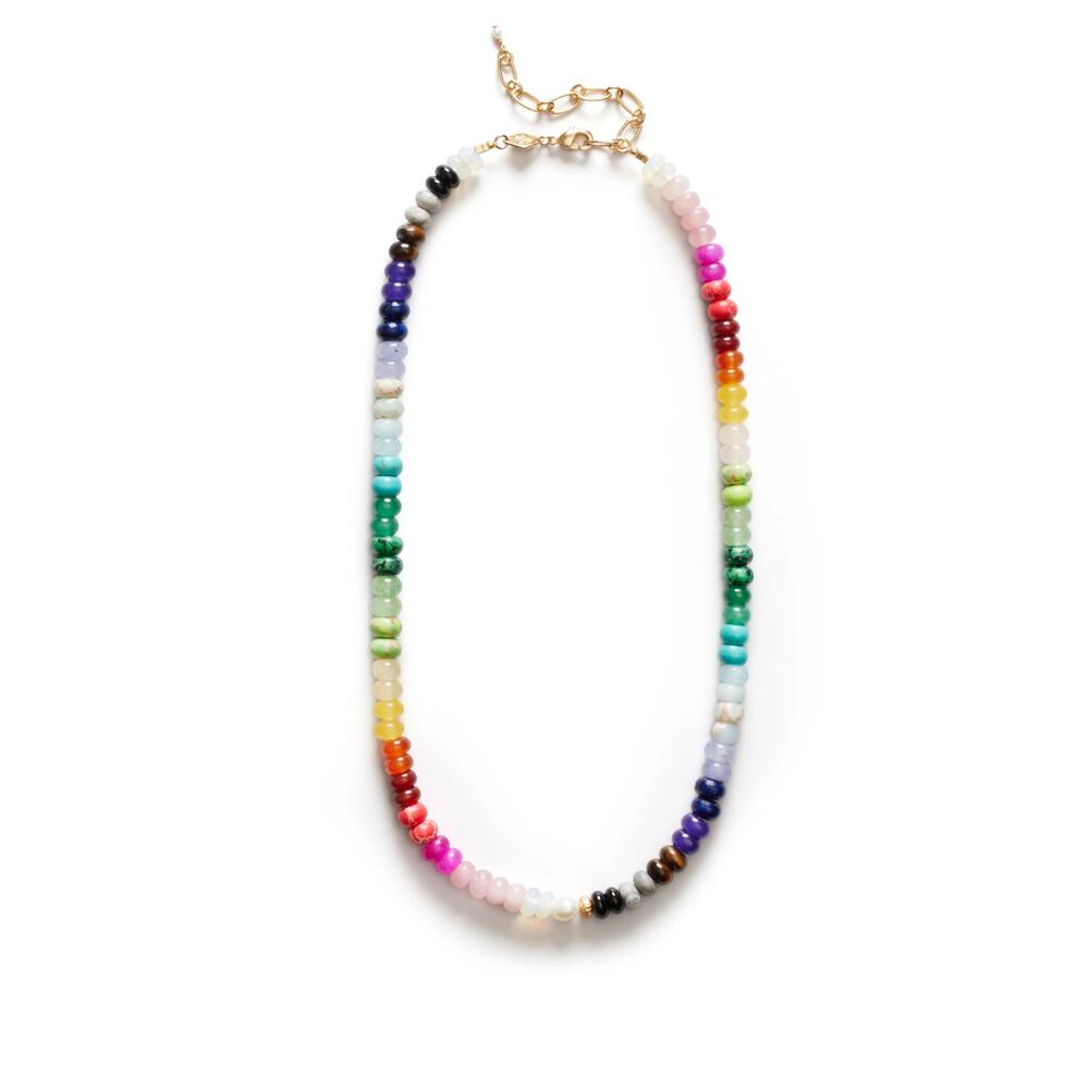Anni Lu Colorful Iris Rainbow Glass Bead Necklace